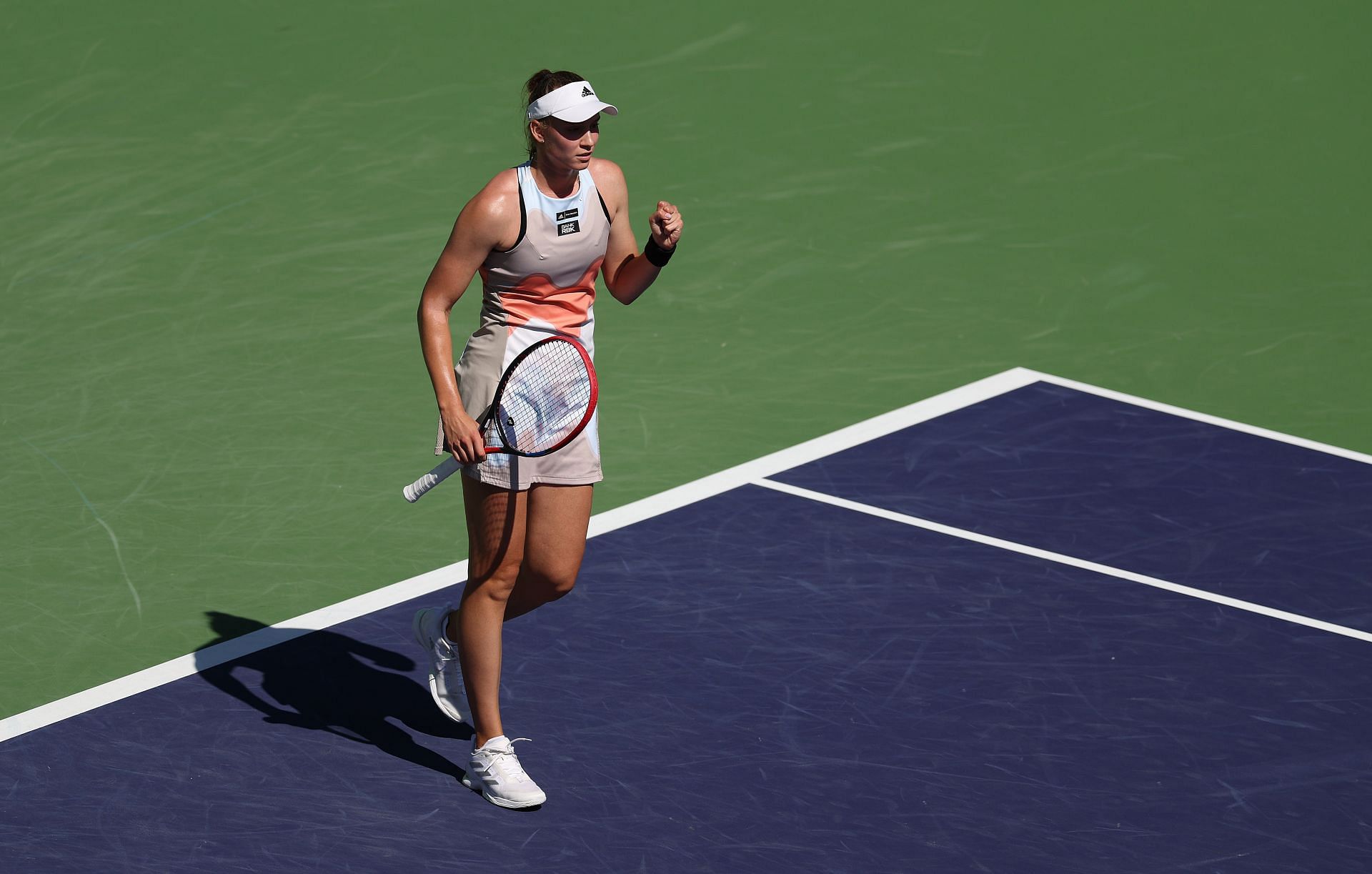 Elena Rybakina in action at the BNP Paribas Open